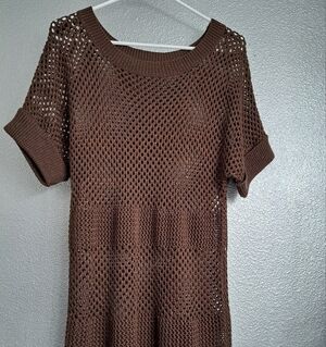 oneA Women's Fish Net Pullover Tunic/Sweater  Size S